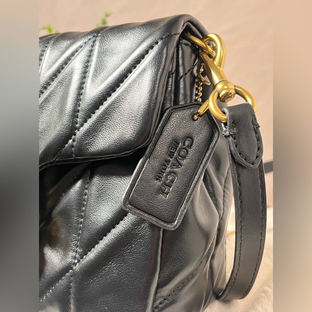 Coach Times Square Tabby Quilted Black Nappa Leather Shoulder Bag - Picture 7 of 17
